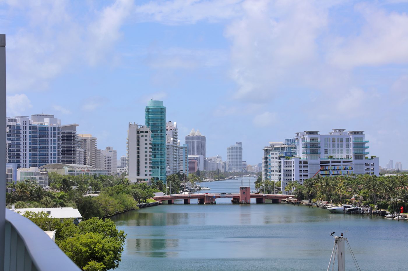 Indian Creek waterway and Miami Beach skyline