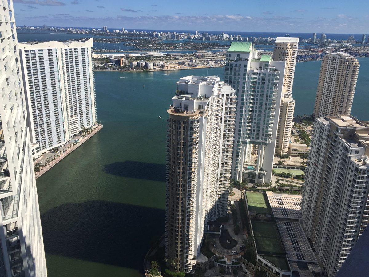 Brickell Key towers over Biscayne Bay